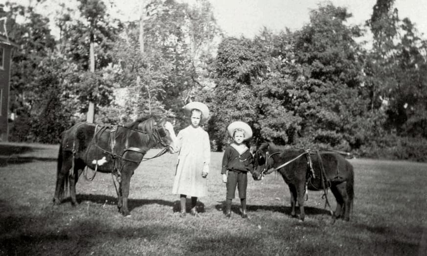 Willie and Marion with ponies